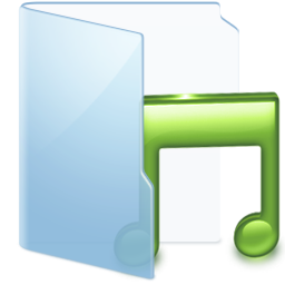Blue Folder Music Icon 256x256 png